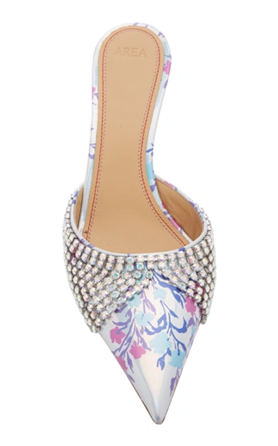 Shop Area Floral Crystal Kitten Heels In Multi