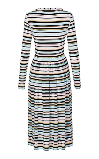 Shop Stine Goya Joel Long Sleeve Striped Dress In Blue