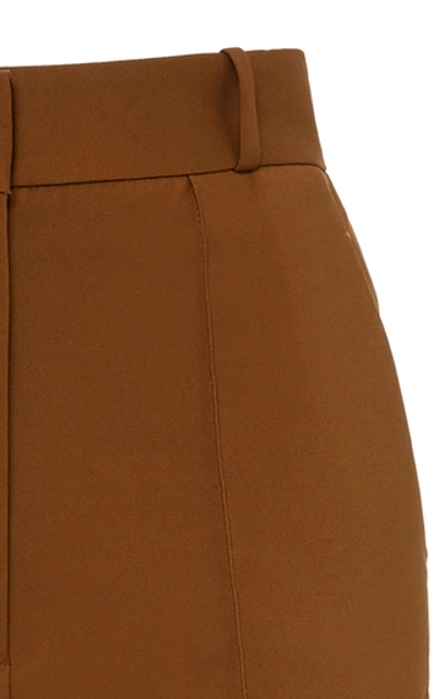 Shop Acler Veletta Pleated Flare Pant In Brown