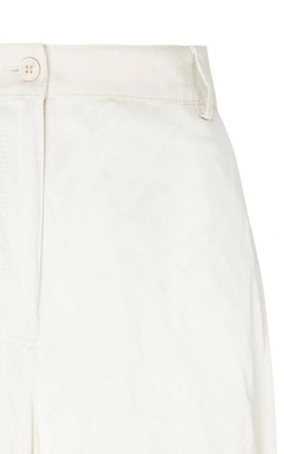 Shop Brock Collection High-rise Flared Trousers In White