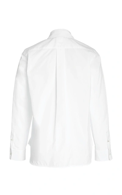 Shop Max Mara Carisma Cotton-poplin Shirt In White