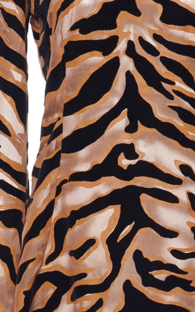 Shop Dolce & Gabbana Puff Sleeve Leopard Midi Dress In Animal