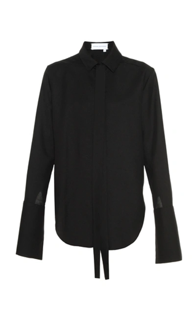 Shop Aleksandre Akhalkatsishvili High-low Pussybow Blouse In Black