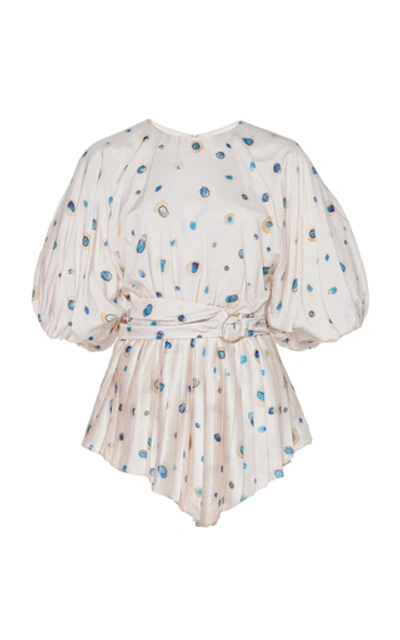 Shop Aje Overture Pleat Ring Blouse In Print