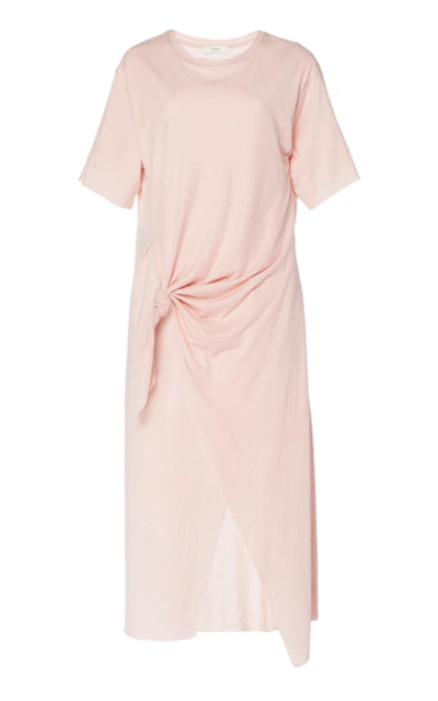 Shop Aeron Vicky Knotted Jersey Midi Dress In Pink