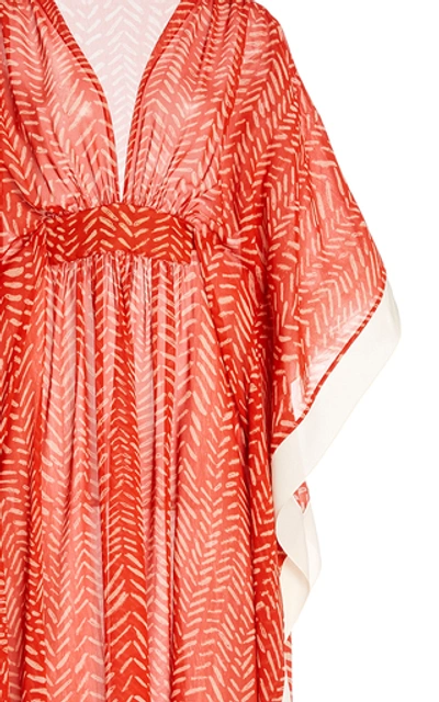 Shop Johanna Ortiz Seychelles Printed Tunic Dress In Red