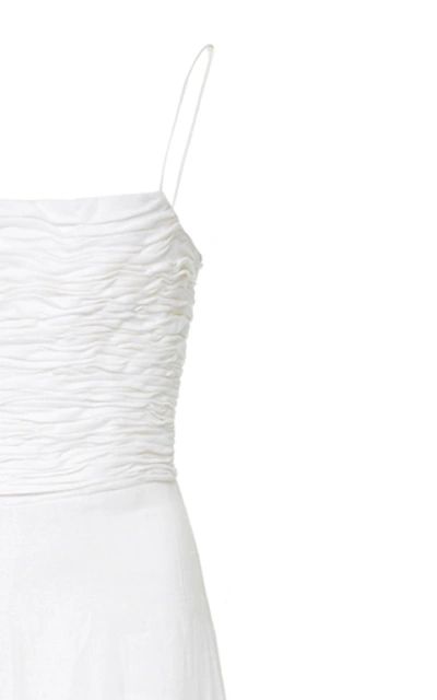 Shop Andres Otalora Concordia Wide-leg Linen Jumpsuit In White