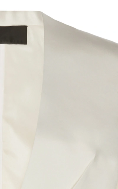 Shop Haider Ackermann Silk Cropped Blazer Top In White