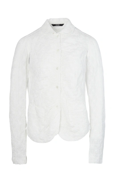 Shop Bourie Embroidary Shirring Front Shirt-jacket In White