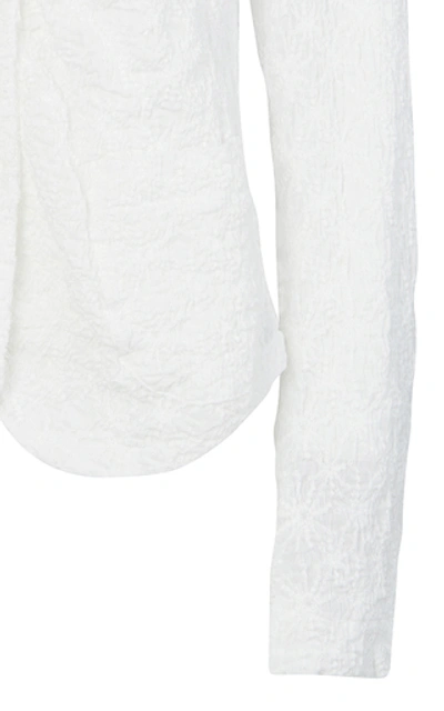 Shop Bourie Embroidary Shirring Front Shirt-jacket In White