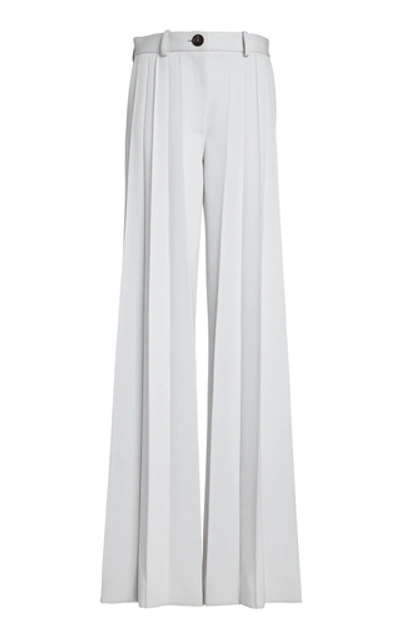 Shop Peter Do Pleated Twill Wide-leg Trousers In White