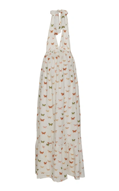 Shop Agua By Agua Bendita Oliva Mariposario Maxi Dress In White