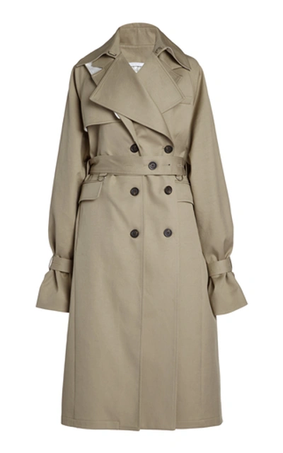 Shop Peter Do Convertible Oversized Cotton Trench Coat In Neutral