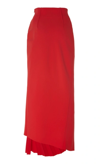 Shop A.w.a.k.e. Pleated Maxi Skirt In Red