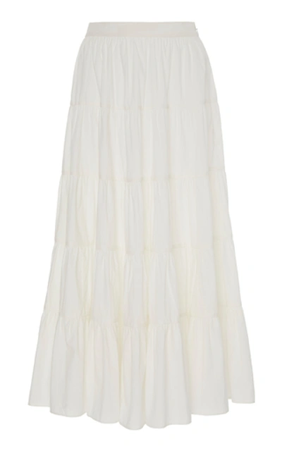 Shop Ulla Johnson Sylvie Cotton Crisp Midi Skirt In White