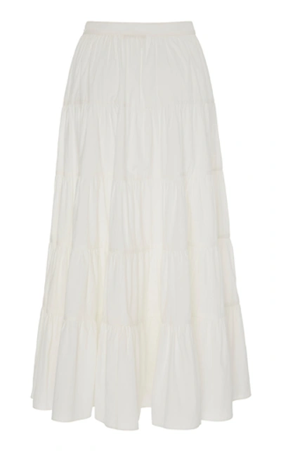 Shop Ulla Johnson Sylvie Cotton Crisp Midi Skirt In White