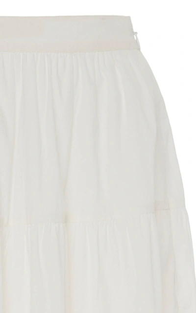 Shop Ulla Johnson Sylvie Cotton Crisp Midi Skirt In White