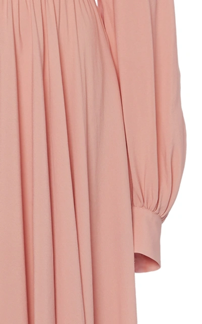 Shop N°21 Ruched Cold-shoulder Crepe De Chine Dress In Pink