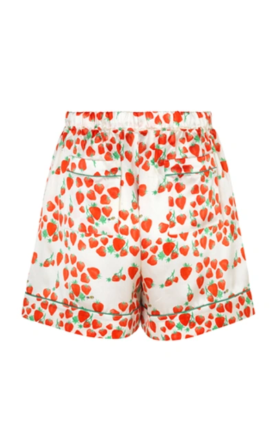 Shop Helmstedt Silk Satin Pj Shorts In Print