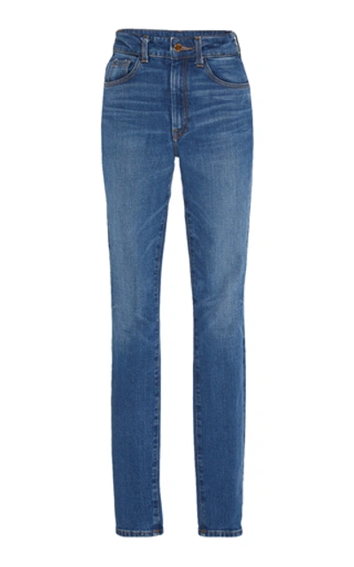 Shop Brandon Maxwell Mid-rise Skinny Jeans In Dark Wash