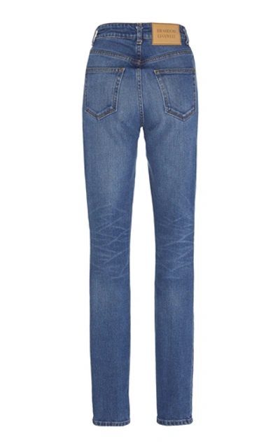 Shop Brandon Maxwell Mid-rise Skinny Jeans In Dark Wash