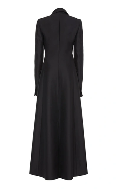 Shop Marina Moscone Wool-silk Coat Dress In Black