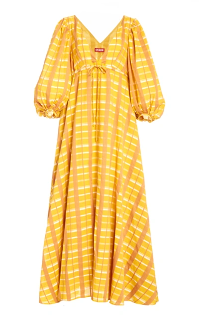 Shop Staud Amaretti Plaid Cotton-blend Dress