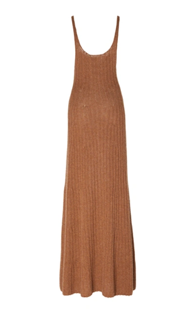 Shop Khaite Beryl Open-knit Cashmere Dress In Brown