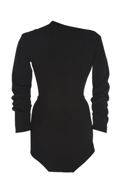 Shop A.w.a.k.e. Asymmetric Collar Bodysuit In Black