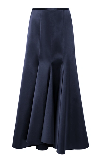 Shop Acler Jervois Mermaid Maxi Skirt In Navy