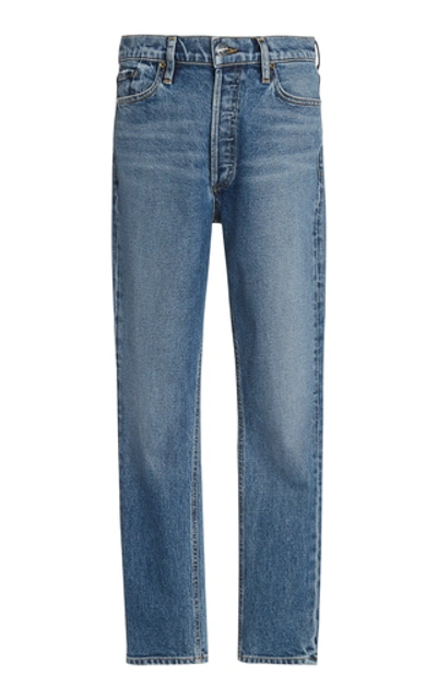 Shop Goldsign The High-rise Slim Stretch Jeans In Medium Wash