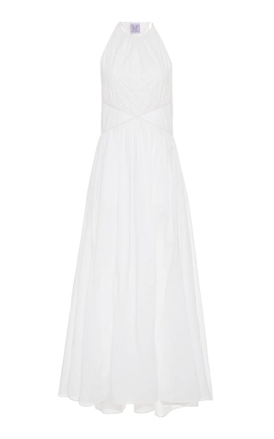 Shop Thierry Colson Vanessa Cotton-poplin Maxi Dress In White