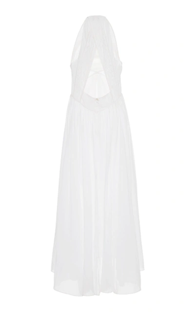Shop Thierry Colson Vanessa Cotton-poplin Maxi Dress In White