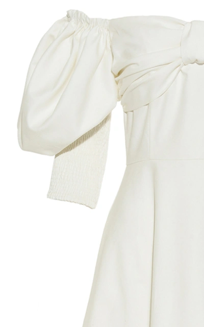 Shop Anouki Bardot Shoulder Dress With Bow In White