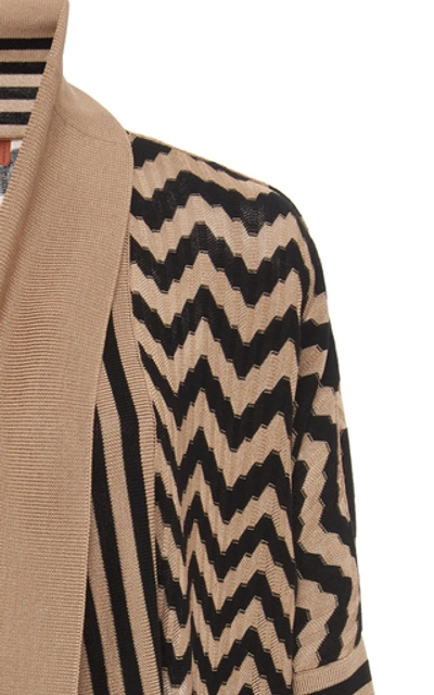 Shop Missoni Zig-zac Stretch-wool Cardigan In Multi