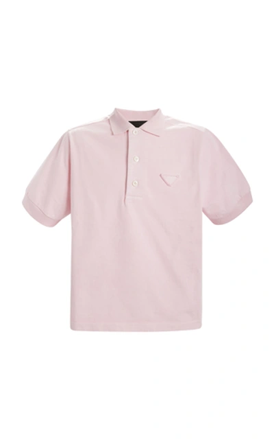 Shop Prada Cotton-piquã© Polo Shirt In Pink