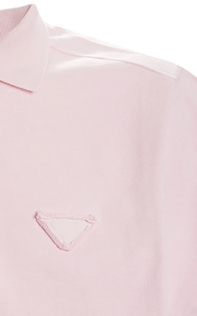Shop Prada Cotton-piquã© Polo Shirt In Pink