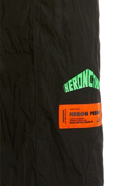 Shop Heron Preston Embroidered Shell Joggers In Black