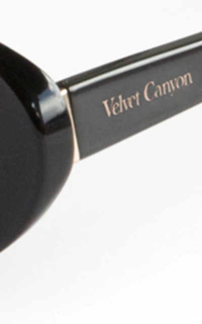 Shop Velvet Canyon Women's The Poet Round-frame Acetate Sunglasses In Black