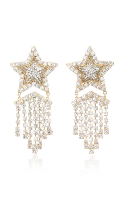 Shop Shourouk Lucky Star Gold-tone, Crystal And Pearl Earrings