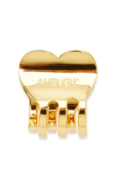 Shop Ambush Small Heart-shaped Brass Hair Clip In Silver