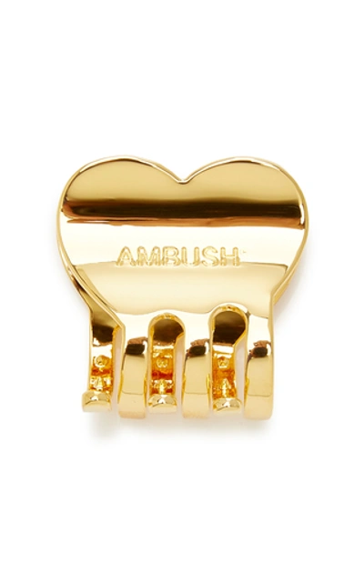 Shop Ambush Small Heart-shaped Brass Hair Clip In Silver