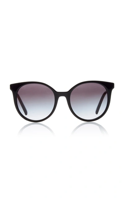 Shop Valentino Women's  Garavani Rockstud Round Acetate Sunglasses In Black