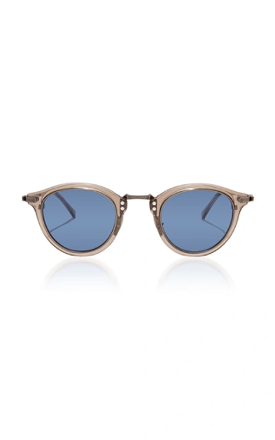 Shop Mr Leight Stanley S 44 Round-frame Acetate Sunglasses In Grey