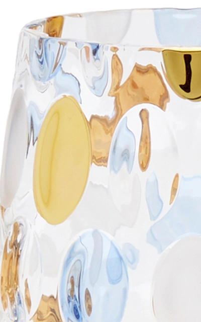 Moda Domus Set-of-4 Oval Dotted Glasses In Gold,blue