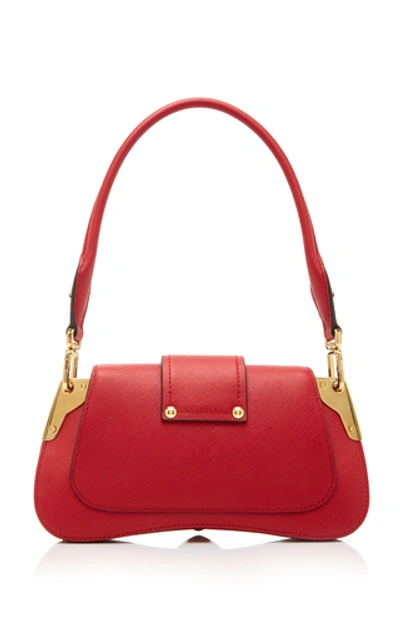 Shop Prada Mini Sidonie Leather Shoulder Bag In Red