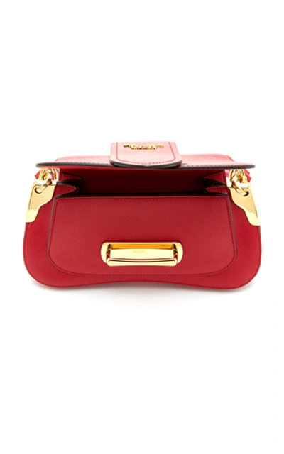 Shop Prada Mini Sidonie Leather Shoulder Bag In Red