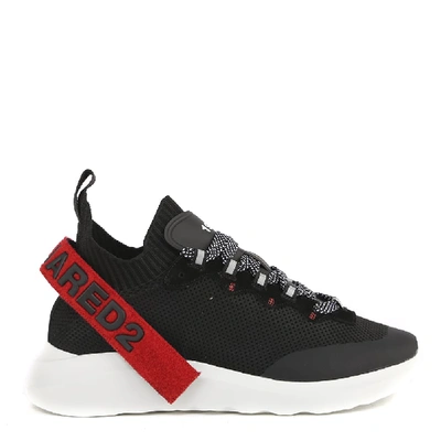 Shop Dsquared2 Speedster Sneakers In Stretch Knit In Black