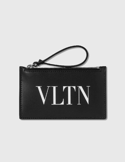 Shop Valentino Garavani Vltn Zip Card Holder In Black
