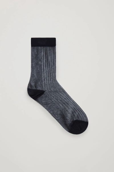 Shop Cos Sheer Lurex Ankle Socks In Black